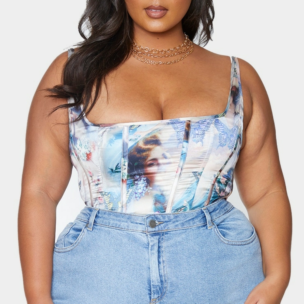 Cropped Print Corset